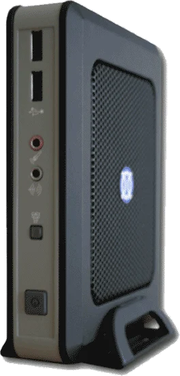 Le boîtier de diffusion Jukeboxx Nano, posé à la verticale